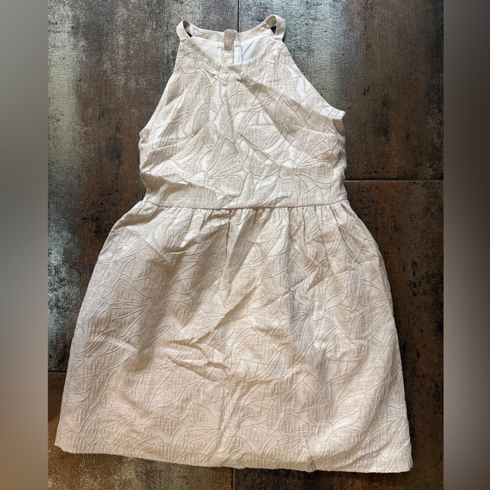 Mayoral Cream Textured Kids Dress